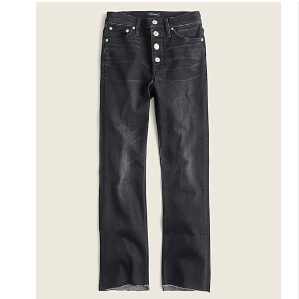 JCrew 9” Billie Denim Boot Crop. Button-front. Size 28.